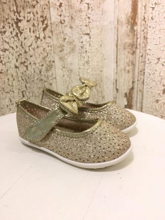 Sko og sandaler til jente fra 0 – 12 år – barnesko sølvsko med sløyfe MioTrend