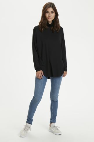 Overdeler: genser, bluse, topp, skjorte, T skorte , cardigan sort genser v hals Vivian MioTrend