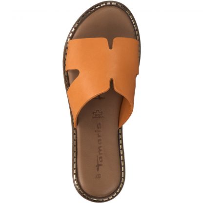 oransje sandal i skinn oransje sandal i skinn