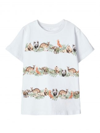 Name It t skjorte til jente og gutt med og uten motiv Name grønn t skjorte med paljetter MioTrend