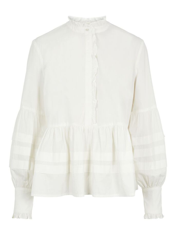 hvit bluse Nellie MioTrend hvit skjorte med sorte knapper MioTrend
